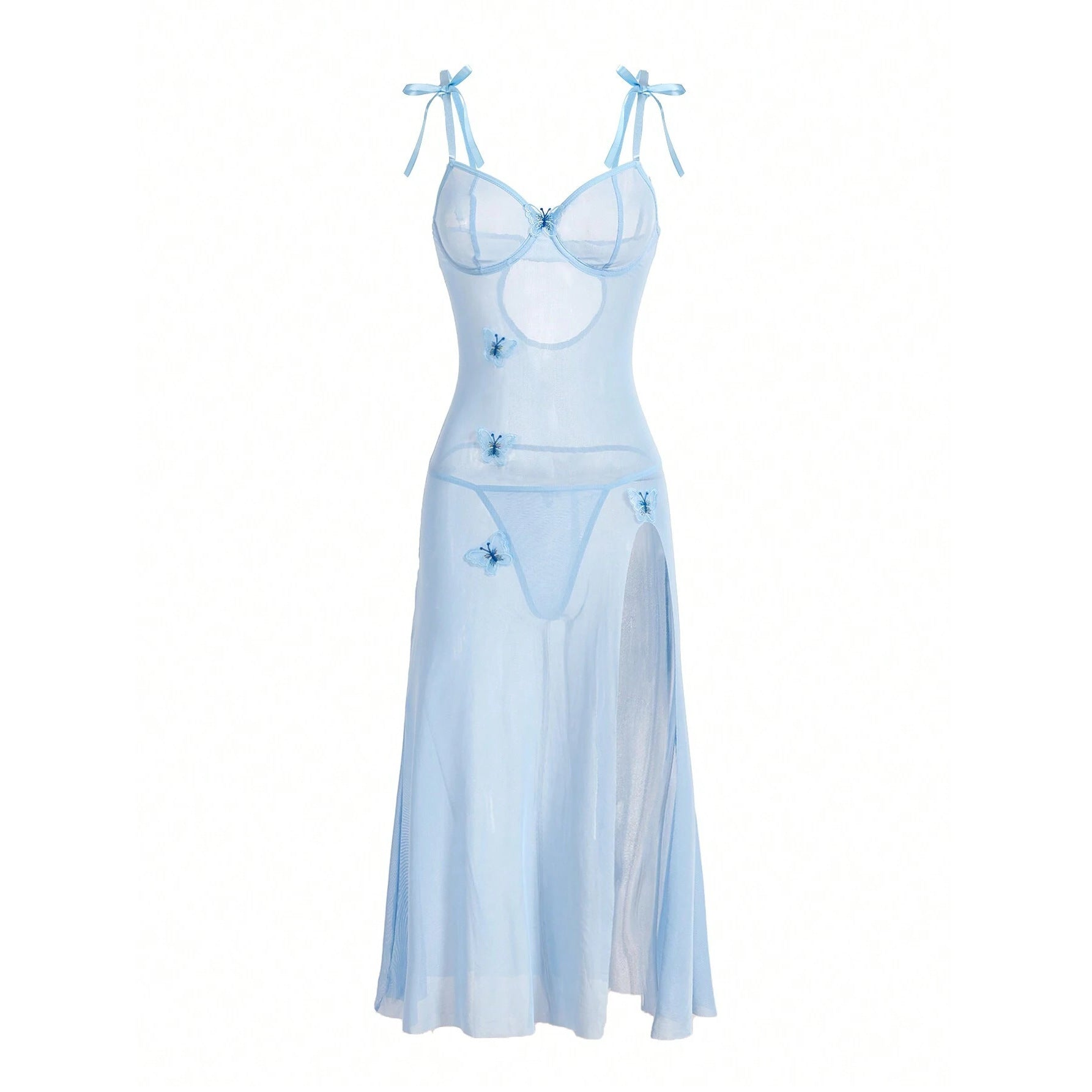 Sheer Dress Set with Butterflies 365
