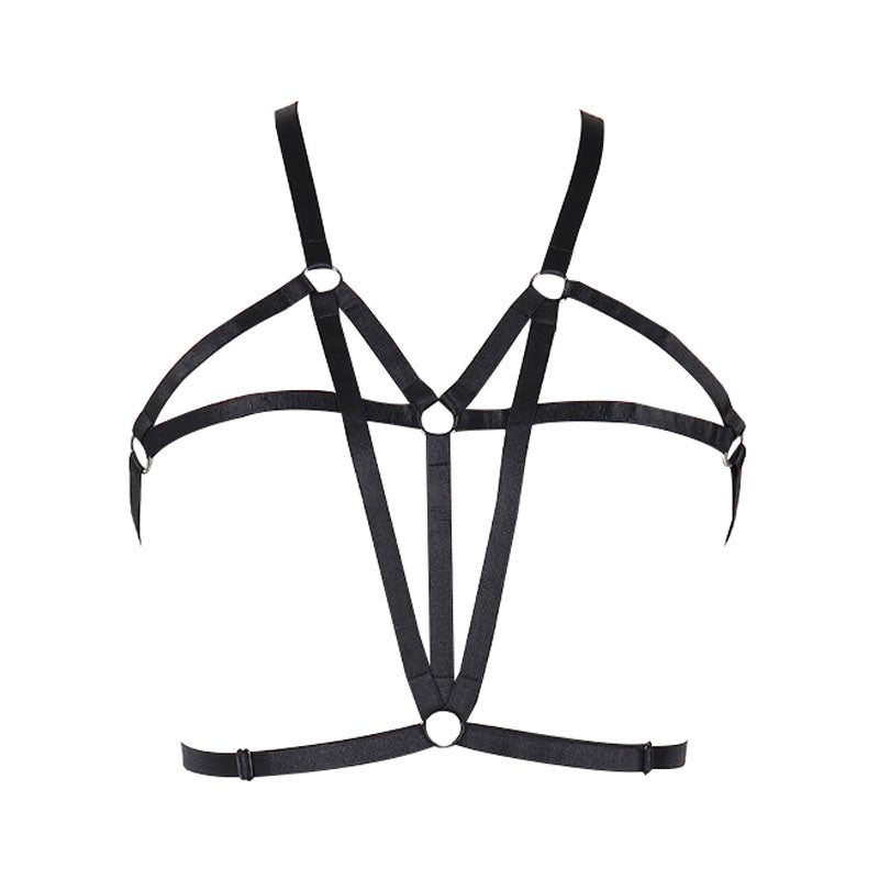 Stripe Lined Adjustable Bra Top O0140 - Black / Adjustable