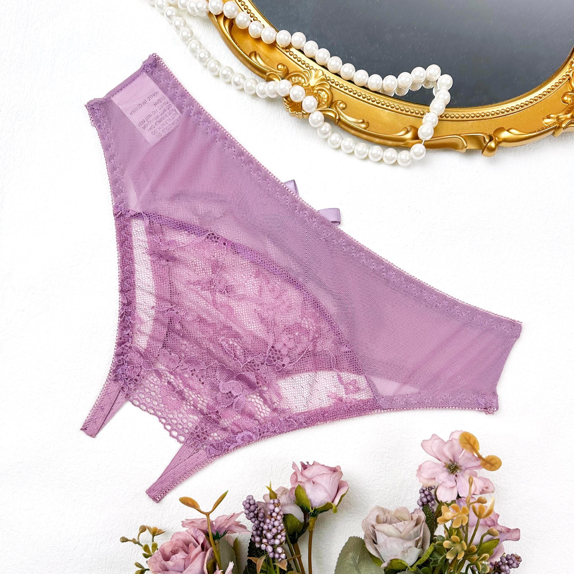 Light Lace Crotchless Brief 7671