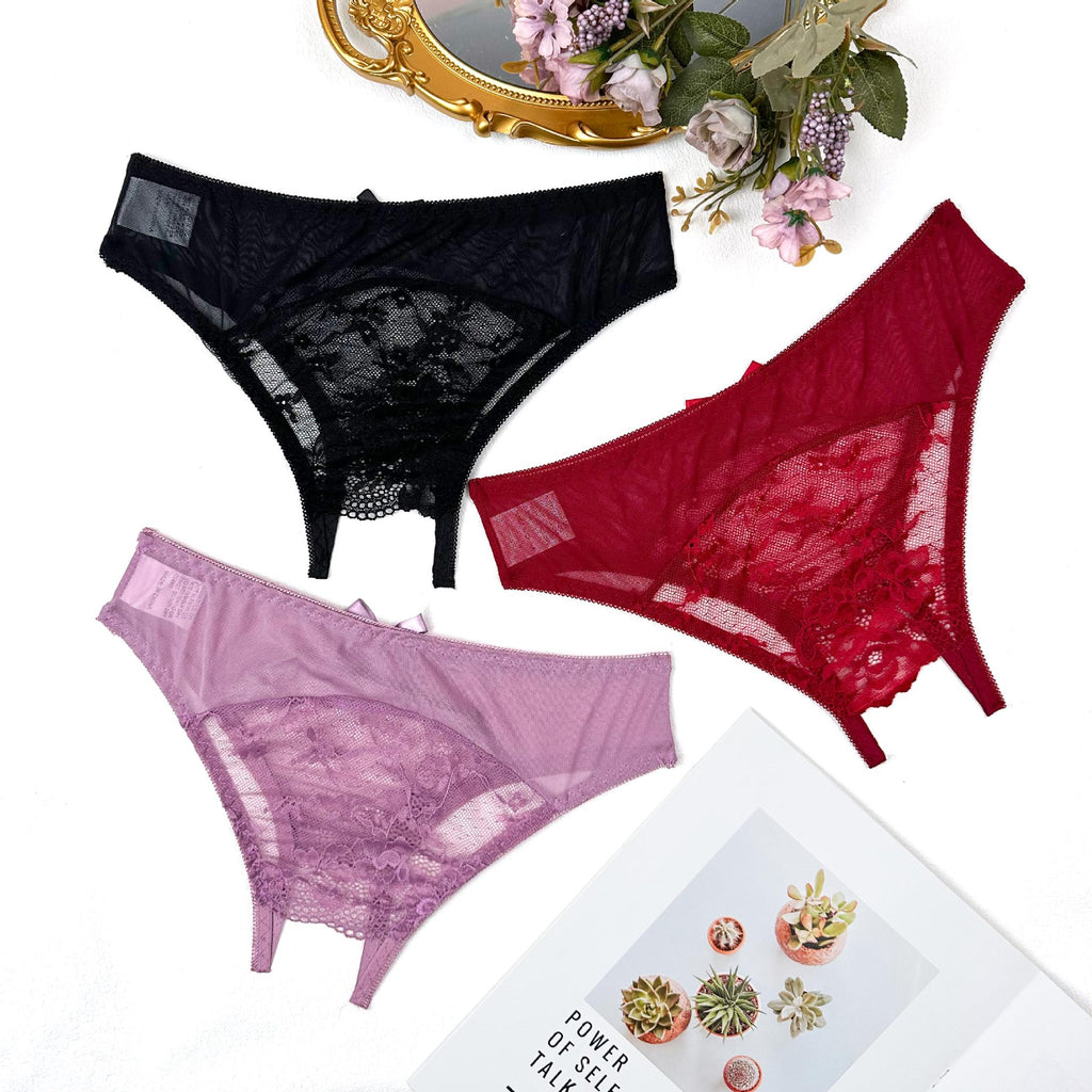 Light Lace Crotchless Brief 7671
