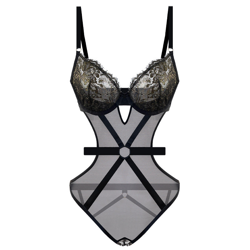 Sparkline Mesh Backless Bodysuit 71268