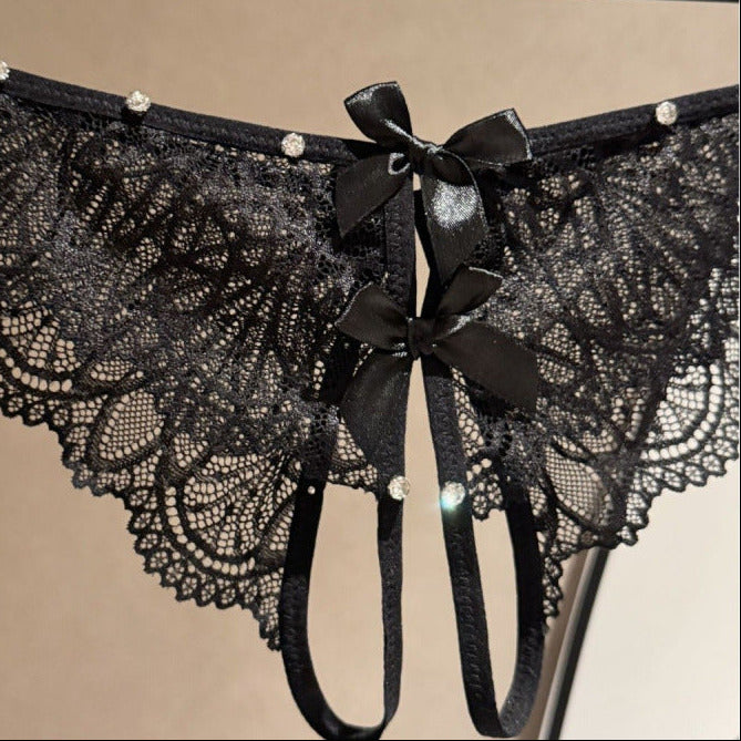 Crotchless Panties wtih Rhinestone Detailing R