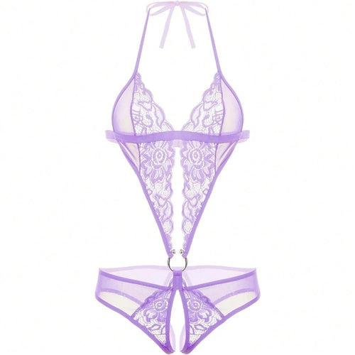 Crotchless Bodysuit Set with Metal Ring 25-Jan