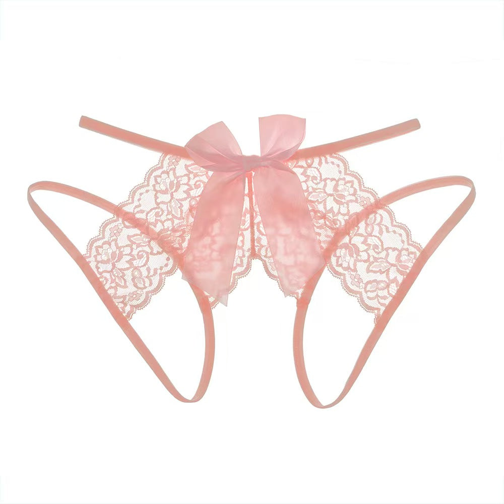 Lace Lined Crotchless Panties 5008