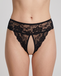 High-Rise Lace Crotchless Panties 5009