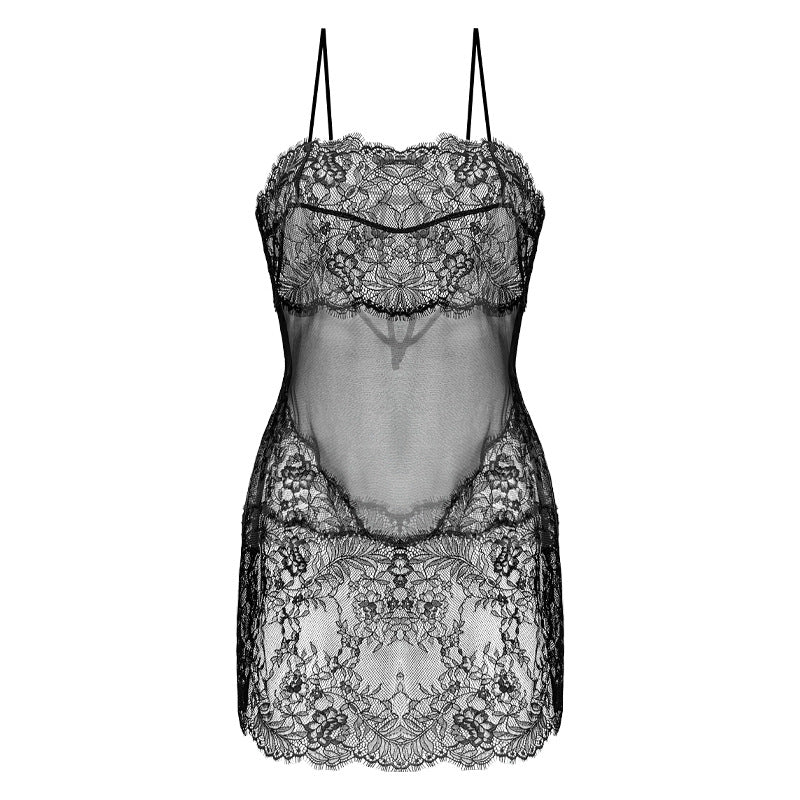 Sheer Adjustable Strap Tie Back Dress 74088