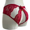 Festive Crotchless Lace Panty with Bell Detail 3048
