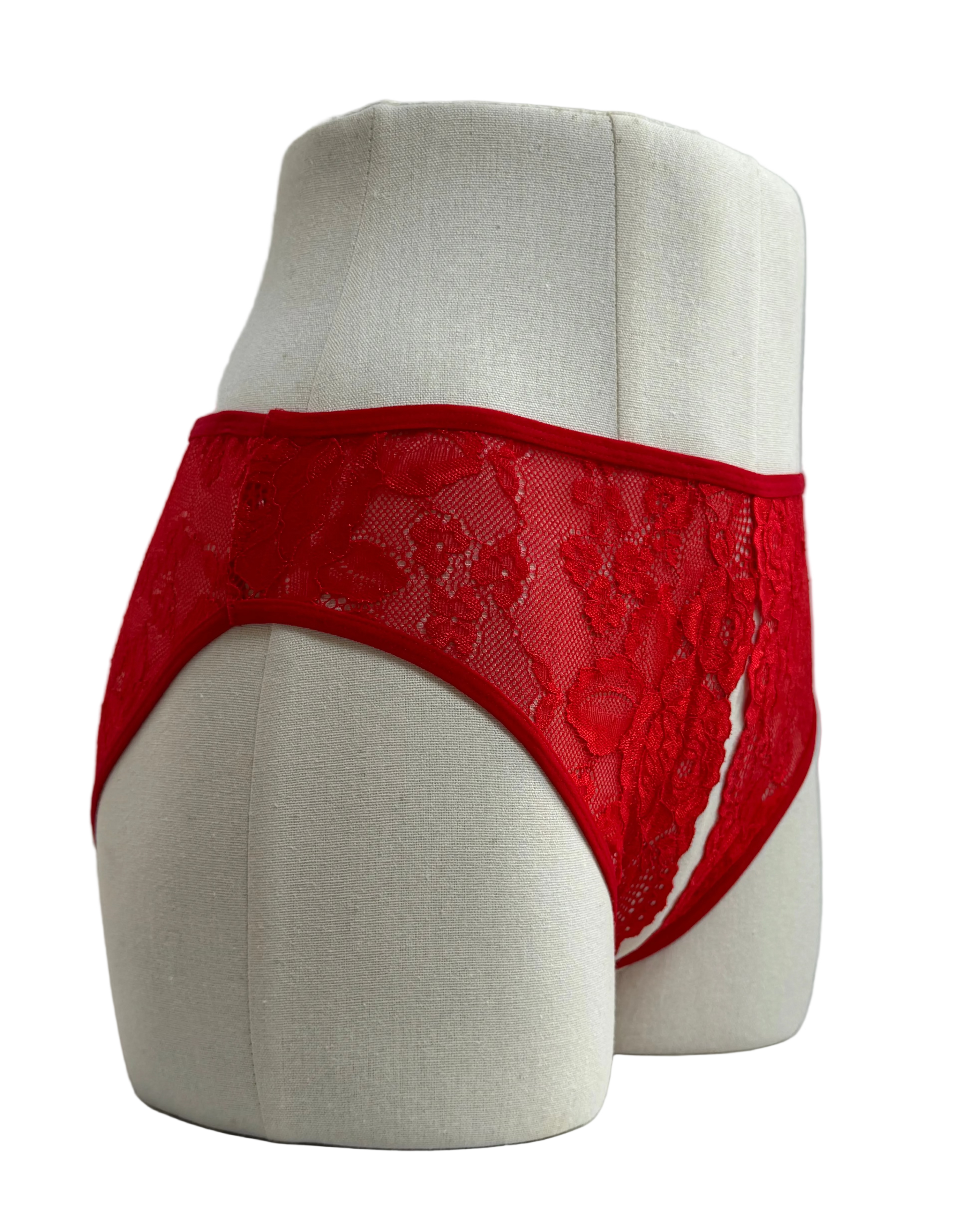 High Waist Crotchless Panties 5051