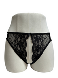 Lace High-Rise Crotchless with Bow Detail Panties 301