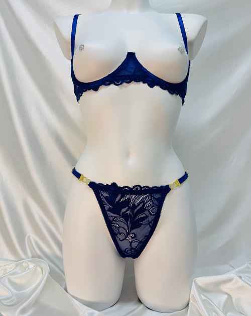 Crotchless Bikini Set Adjustable Waist 23087