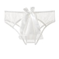 Wedding Vibe Sheer Crotchless Panties with Bow 7641