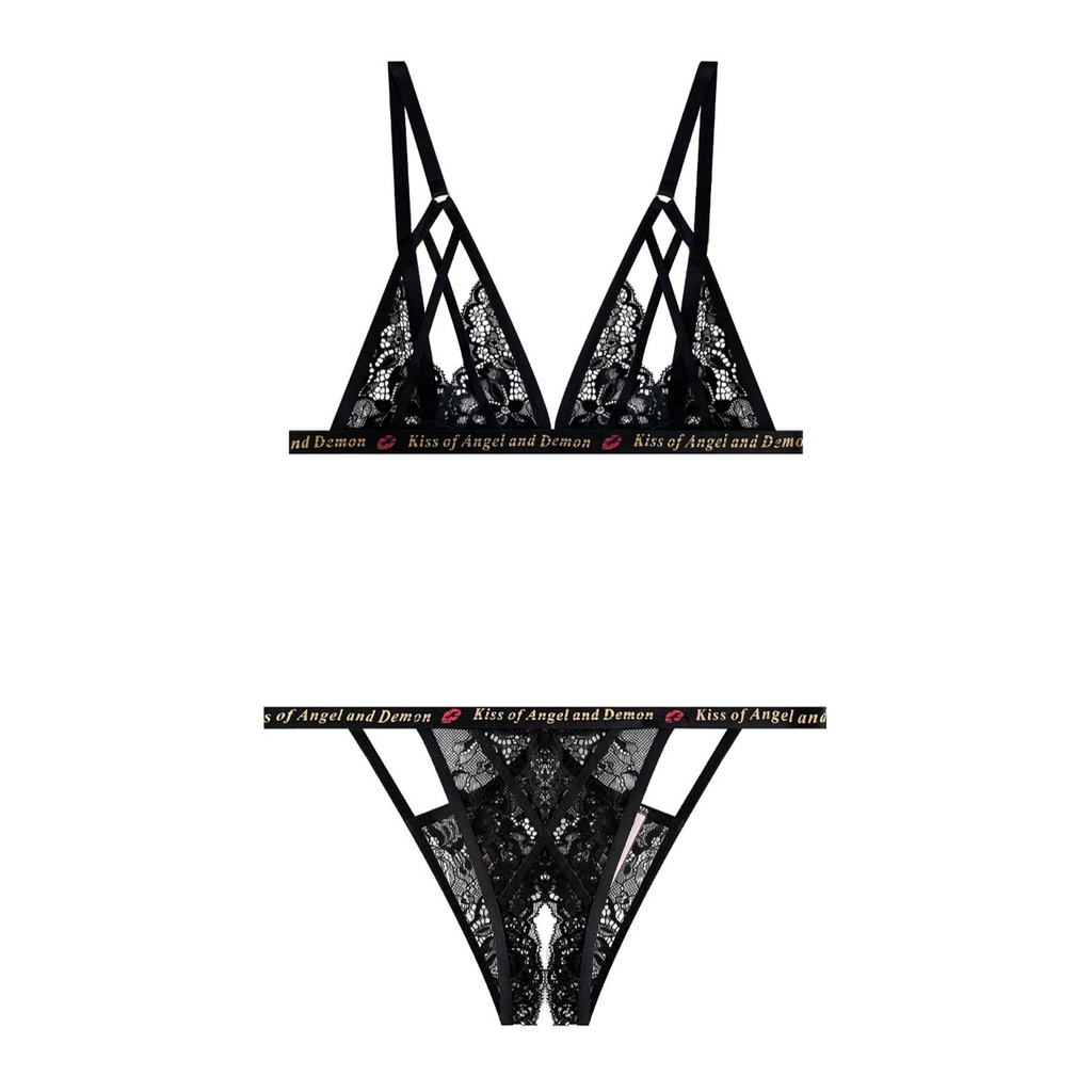 Crotchless Lace Bikini Set (Bra with Panties) 72005
